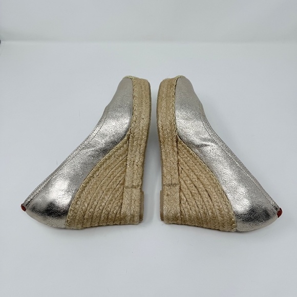 New Penelope Chilvers Scoop Leather Espadrille In Champagne Sz 38 - Picture 11 of 13